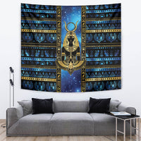 Egyptian Goddess Hathor Tapestry Galaxy Ancient Mythology Sun Disk Cow Horn