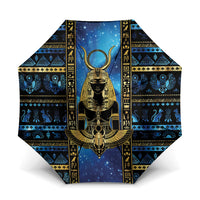 Egyptian Goddess Hathor Umbrella Galaxy Ancient Mythology Sun Disk Cow Horn