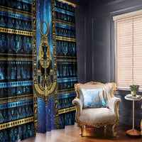 Egyptian Goddess Hathor Window Curtain Galaxy Ancient Mythology Sun Disk Cow Horn