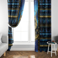 Egyptian Goddess Hathor Window Curtain Galaxy Ancient Mythology Sun Disk Cow Horn