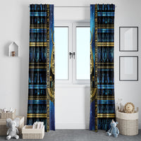 Egyptian Goddess Hathor Window Curtain Galaxy Ancient Mythology Sun Disk Cow Horn