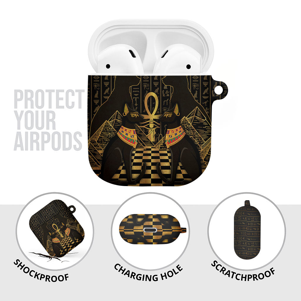Egyptian Goddess Bastet AirPods Case Ancient Mythology Sacred Black Cat