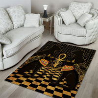 Egyptian Goddess Bastet Area Rug Ancient Mythology Sacred Black Cat