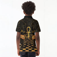 Egyptian Goddess Bastet Kid Polo Shirt Ancient Mythology Sacred Black Cat