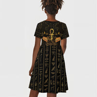 Egyptian Goddess Bastet Kid Short Sleeve Dress Ancient Mythology Sacred Black Cat