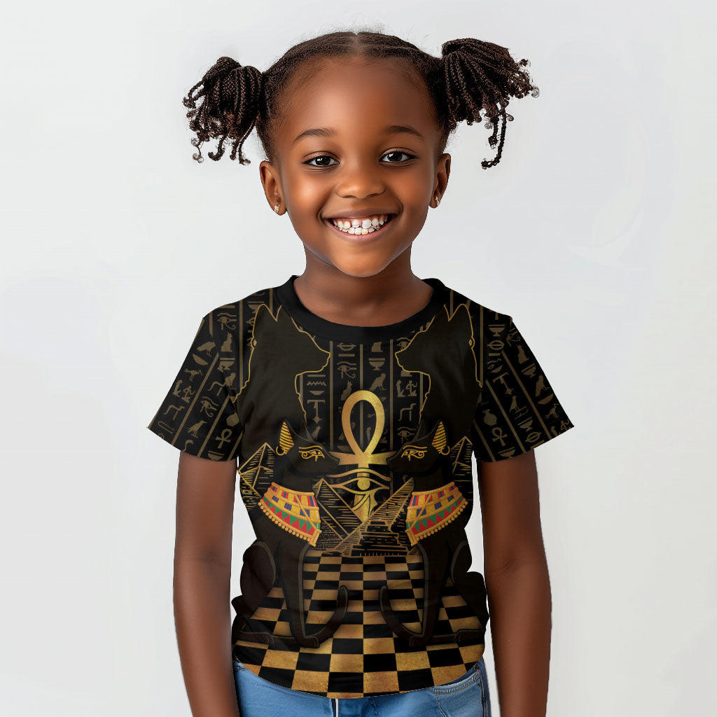Egyptian Goddess Bastet Kid T shirt Ancient Mythology Sacred Black Cat