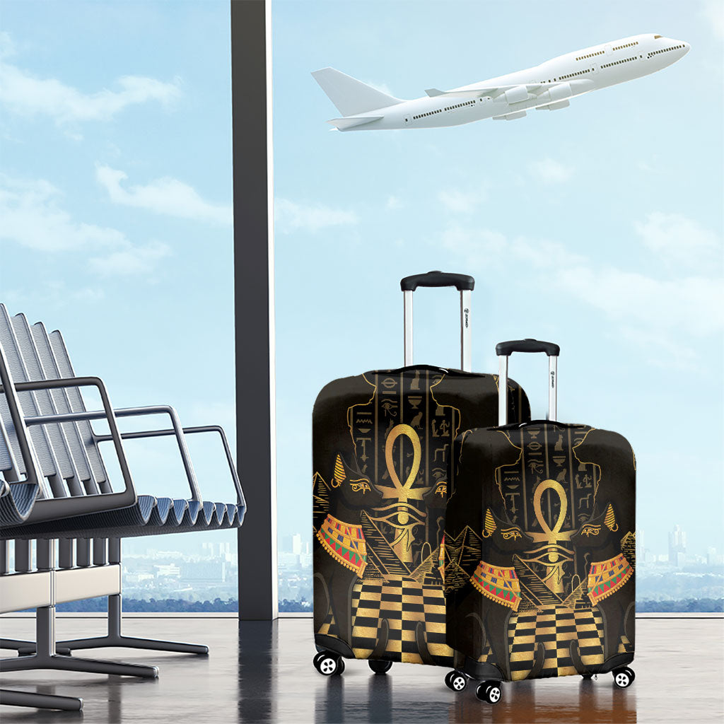 Egyptian Goddess Bastet Luggage Cover Ancient Mythology Sacred Black Cat