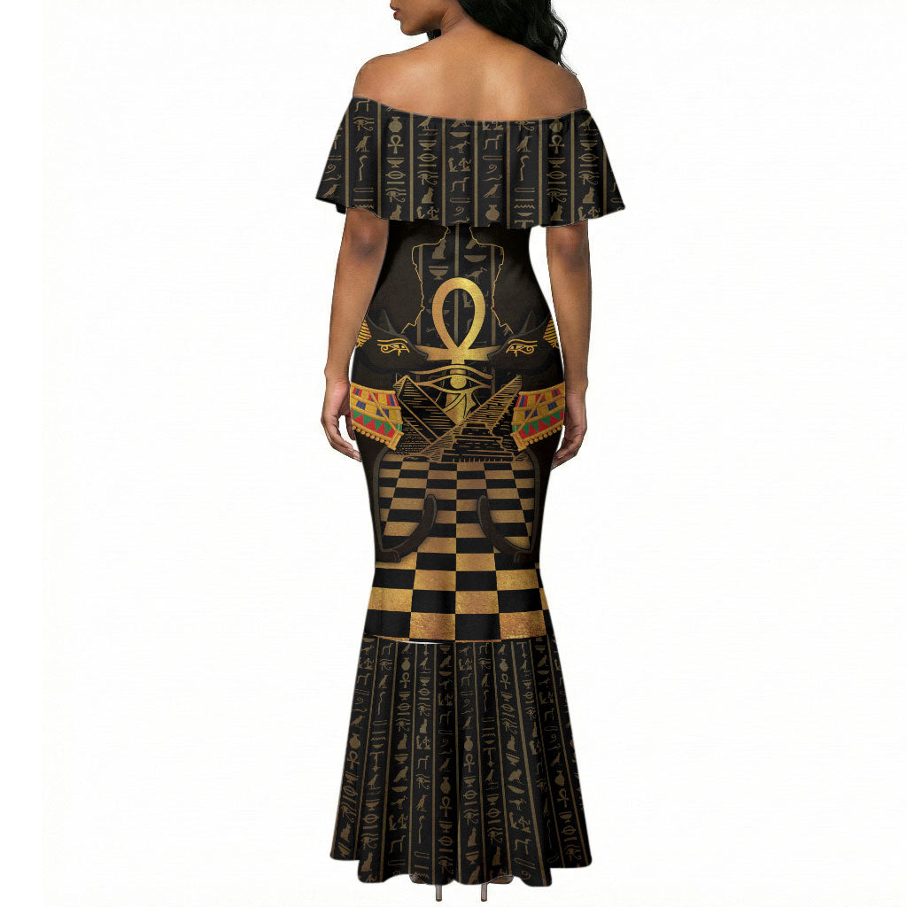 Egyptian Goddess Bastet Mermaid Dress Ancient Mythology Sacred Black Cat