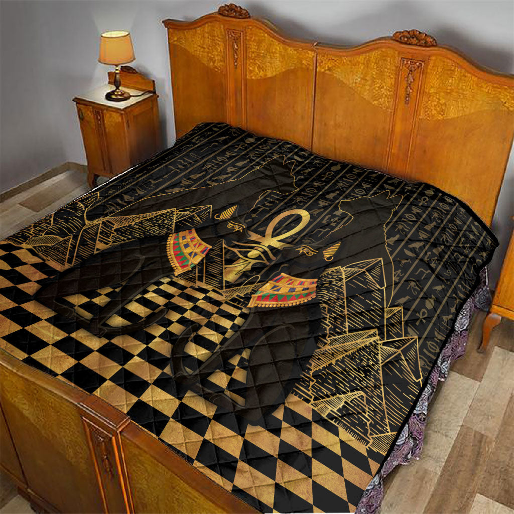Egyptian Goddess Bastet Quilt Ancient Mythology Sacred Black Cat