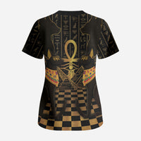 Egyptian Goddess Bastet Scrub Top Ancient Mythology Sacred Black Cat