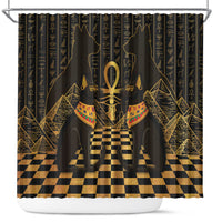 Egyptian Goddess Bastet Shower Curtain Ancient Mythology Sacred Black Cat