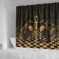 Egyptian Goddess Bastet Shower Curtain Ancient Mythology Sacred Black Cat