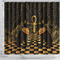 Egyptian Goddess Bastet Shower Curtain Ancient Mythology Sacred Black Cat