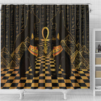 Egyptian Goddess Bastet Shower Curtain Ancient Mythology Sacred Black Cat