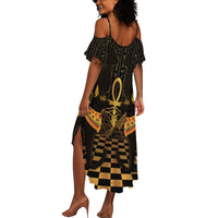 Egyptian Goddess Bastet Summer Maxi Dress Ancient Mythology Sacred Black Cat