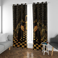 Egyptian Goddess Bastet Window Curtain Ancient Mythology Sacred Black Cat