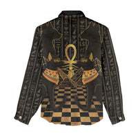 Egyptian Goddess Bastet Women Casual Shirt Ancient Mythology Sacred Black Cat