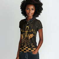 Egyptian Goddess Bastet Women Polo Shirt Ancient Mythology Sacred Black Cat