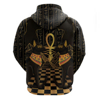 Egyptian Goddess Bastet Zip Hoodie Ancient Mythology Sacred Black Cat