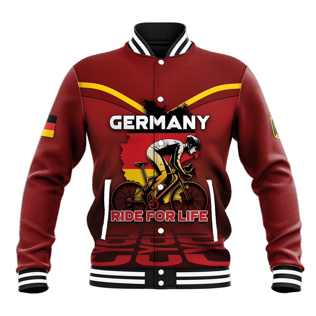 Personalized Germany Cycling Baseball Jacket Ride For Life - Wonder Print Shop