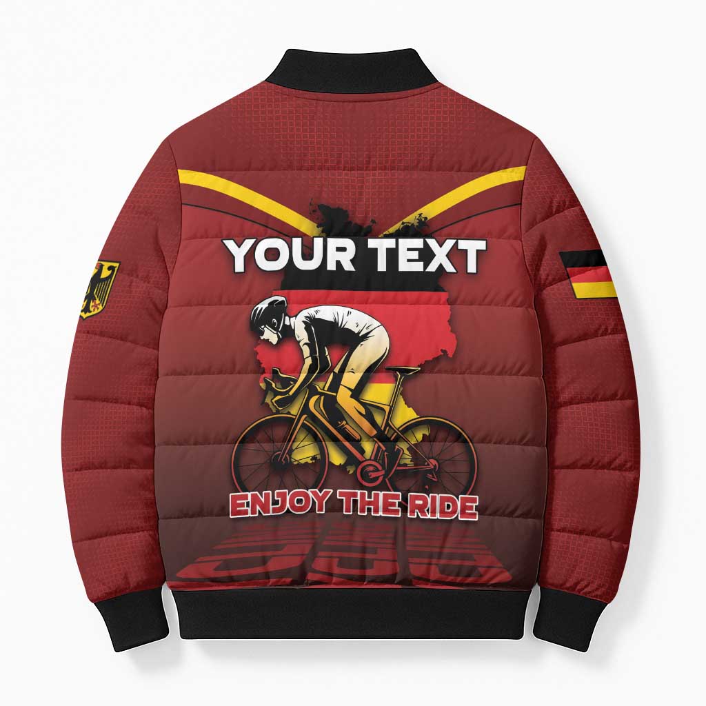 Personalized Germany Cycling Bomber Puffer Jacket Ride For Life - Wonder Print Shop