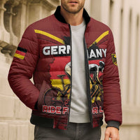 Personalized Germany Cycling Bomber Puffer Jacket Ride For Life - Wonder Print Shop