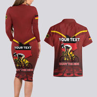 Personalized Germany Cycling Couples Matching Long Sleeve Bodycon Dress and Hawaiian Shirt Ride For Life - Wonder Print Shop