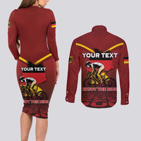 Personalized Germany Cycling Couples Matching Long Sleeve Bodycon Dress and Long Sleeve Button Shirt Ride For Life - Wonder Print Shop