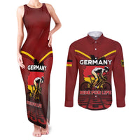 Personalized Germany Cycling Couples Matching Tank Maxi Dress and Long Sleeve Button Shirt Ride For Life - Wonder Print Shop