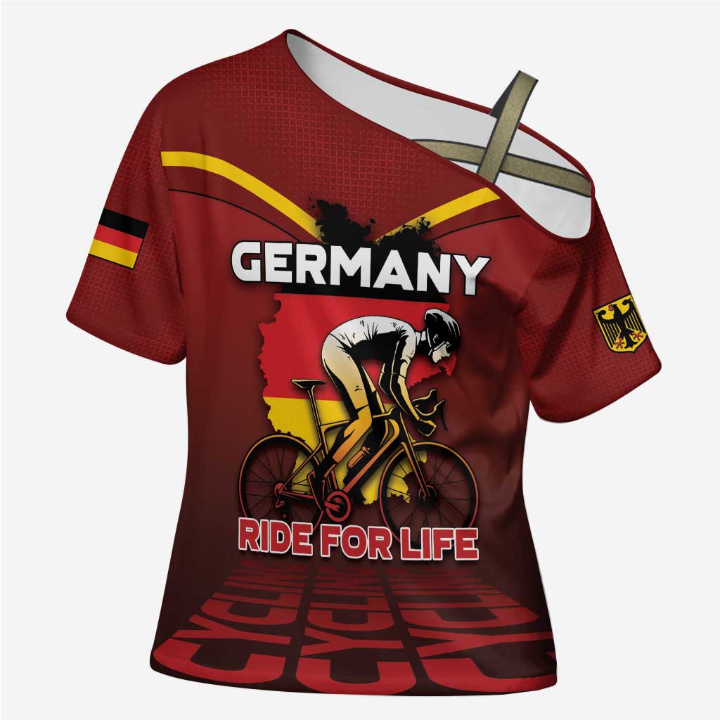 Personalized Germany Cycling Cross Shoulder Shirt Ride For Life - Wonder Print Shop