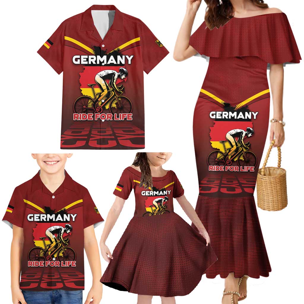 Personalized Germany Cycling Family Matching Mermaid Dress and Hawaiian Shirt Ride For Life - Wonder Print Shop