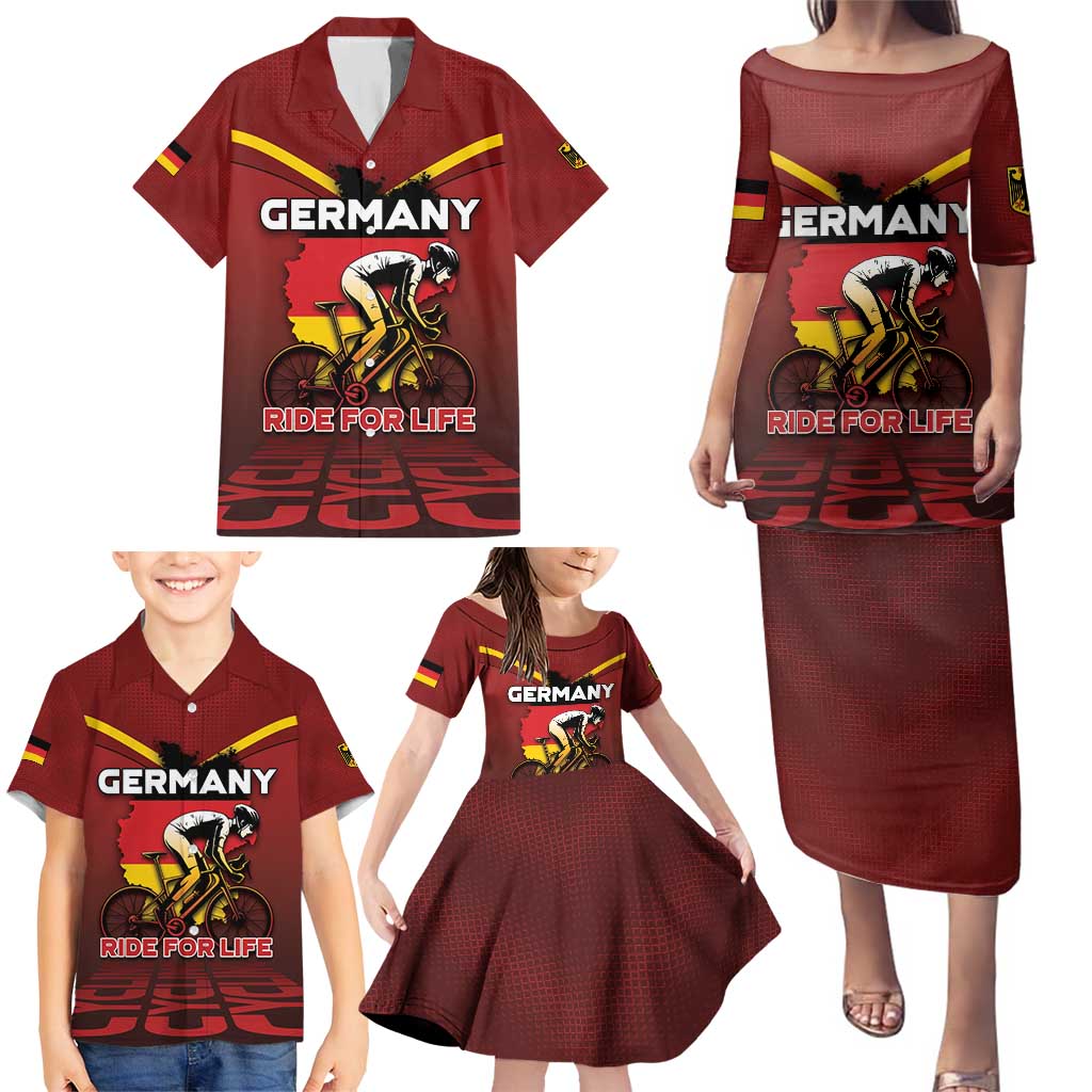Personalized Germany Cycling Family Matching Puletasi and Hawaiian Shirt Ride For Life - Wonder Print Shop