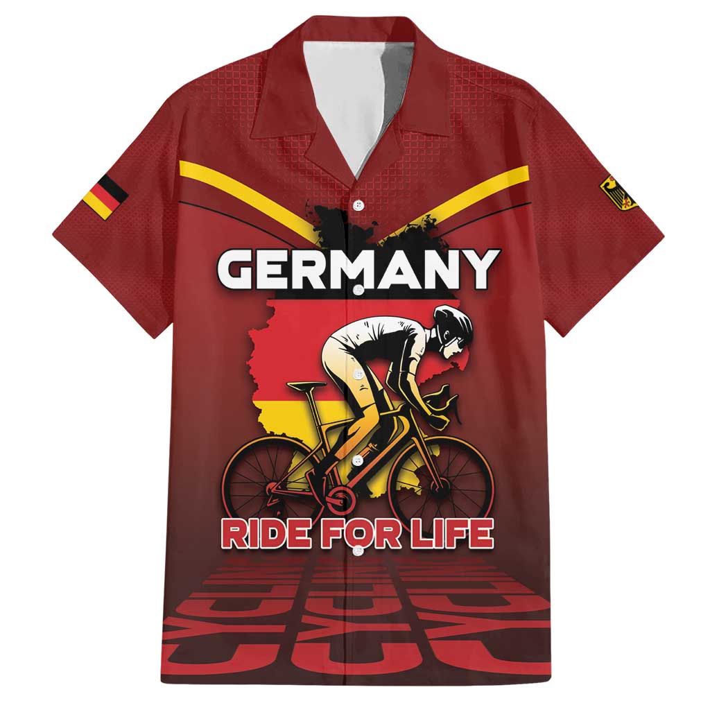 Personalized Germany Cycling Family Matching Short Sleeve Bodycon Dress and Hawaiian Shirt Ride For Life - Wonder Print Shop