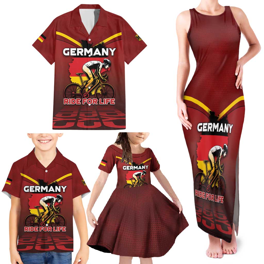 Personalized Germany Cycling Family Matching Tank Maxi Dress and Hawaiian Shirt Ride For Life - Wonder Print Shop