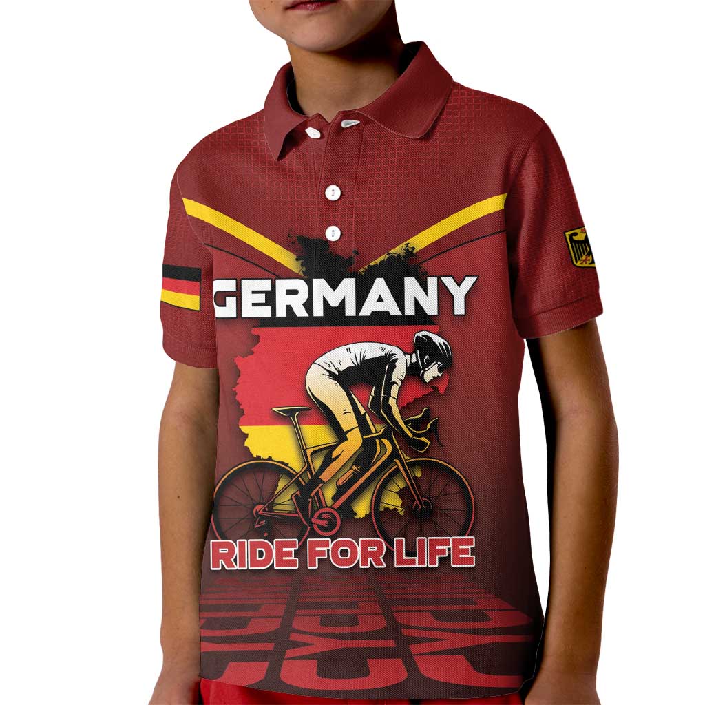 Personalized Germany Cycling Kid Polo Shirt Ride For Life - Wonder Print Shop