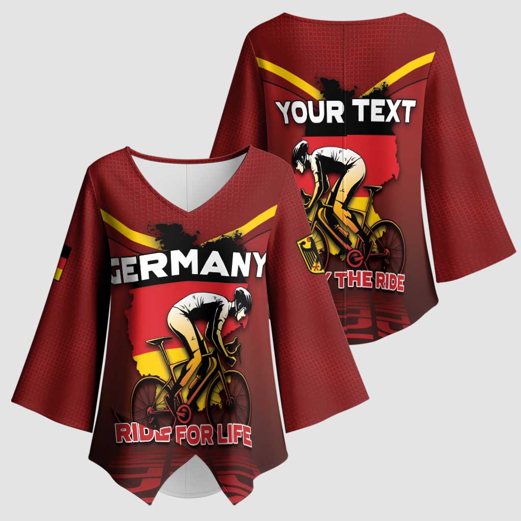 Personalized Germany Cycling Kimono Sleeve Blouse Ride For Life - Wonder Print Shop