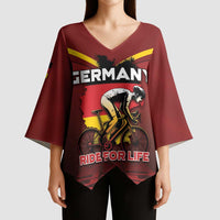 Personalized Germany Cycling Kimono Sleeve Blouse Ride For Life - Wonder Print Shop