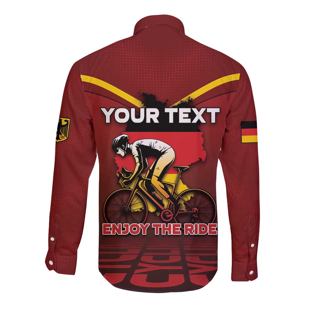 Personalized Germany Cycling Long Sleeve Button Shirt Ride For Life - Wonder Print Shop