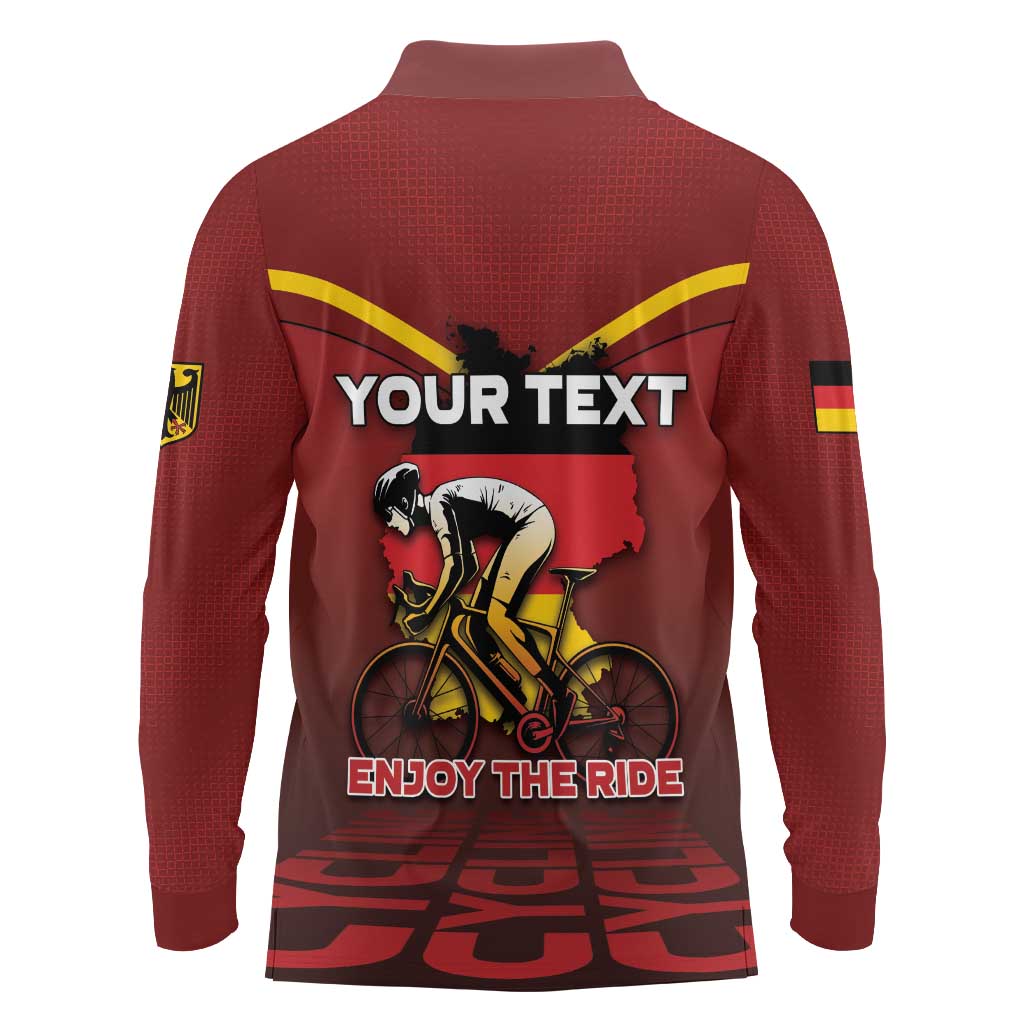 Personalized Germany Cycling Long Sleeve Polo Shirt Ride For Life - Wonder Print Shop