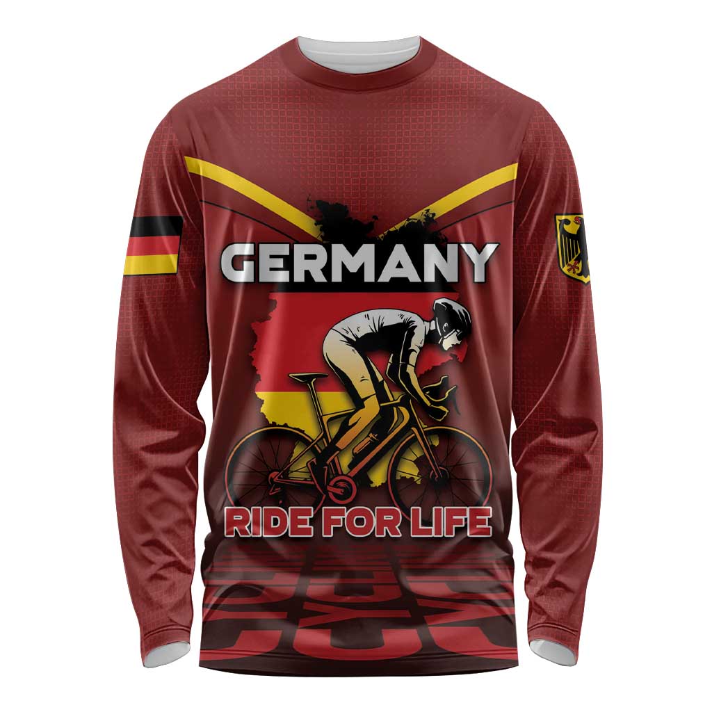 Personalized Germany Cycling Long Sleeve Shirt Ride For Life - Wonder Print Shop