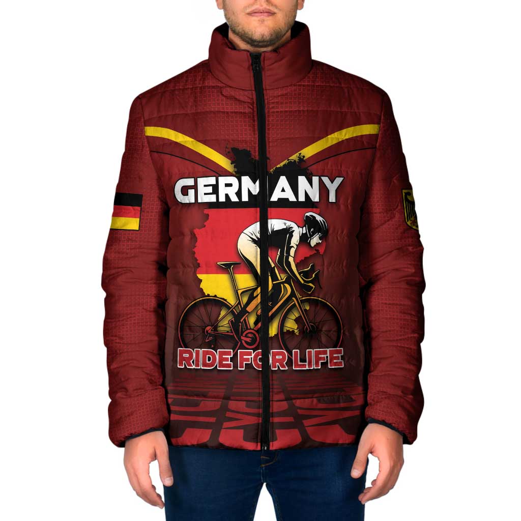 Personalized Germany Cycling Padded Jacket Ride For Life - Wonder Print Shop