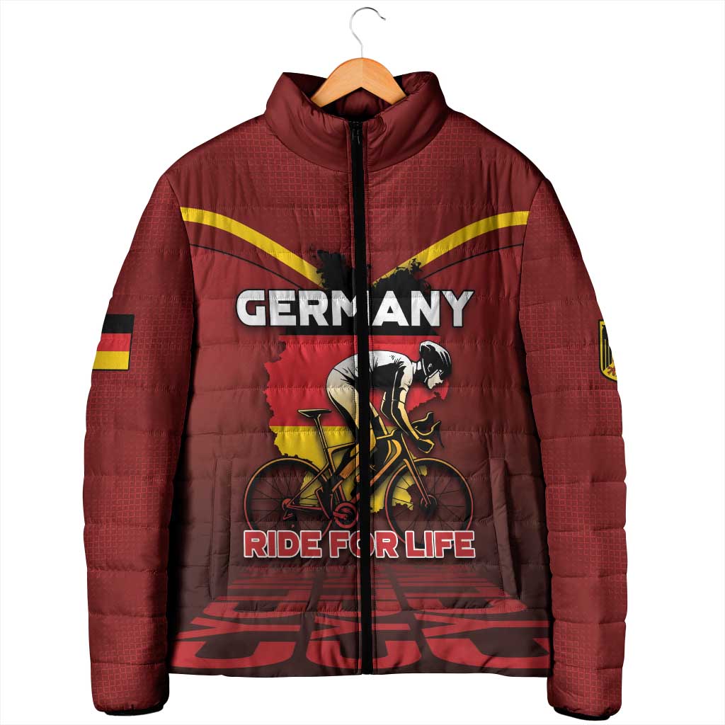 Personalized Germany Cycling Padded Jacket Ride For Life - Wonder Print Shop