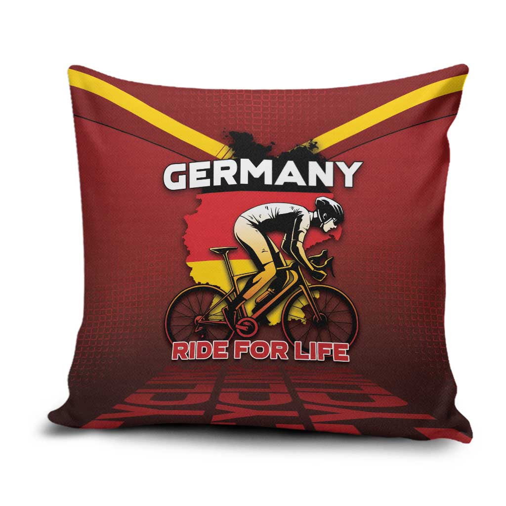 Germany Cycling Pillow Cover Ride For Life - Wonder Print Shop