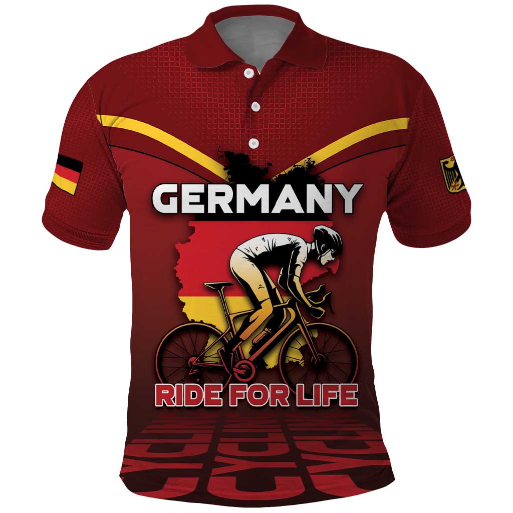 Personalized Germany Cycling Polo Shirt Ride For Life - Wonder Print Shop