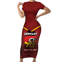 Personalized Germany Cycling Short Sleeve Bodycon Dress Ride For Life - Wonder Print Shop