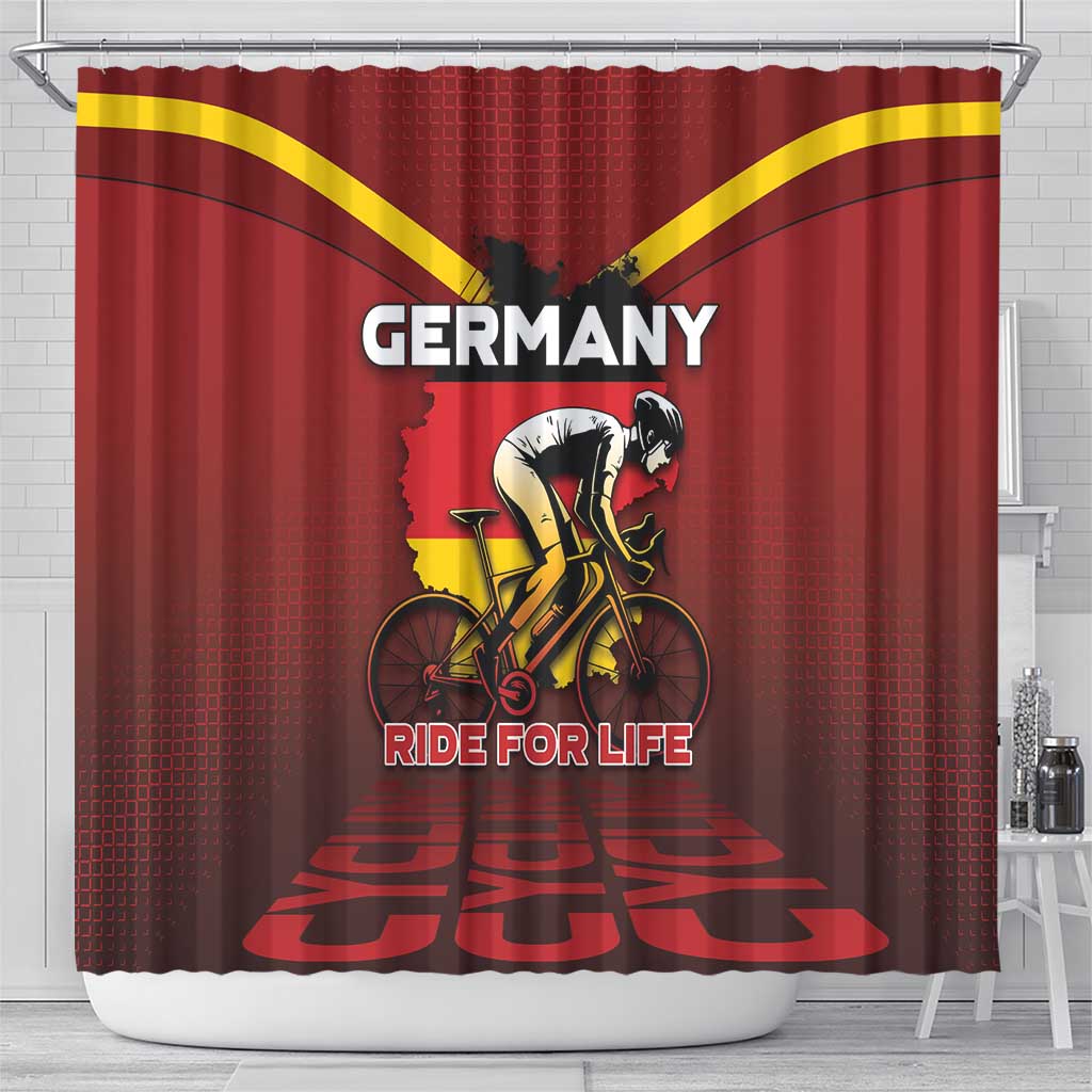 Germany Cycling Shower Curtain Ride For Life - Wonder Print Shop