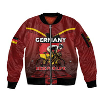 Personalized Germany Cycling Sleeve Zip Bomber Jacket Ride For Life - Wonder Print Shop