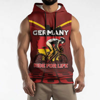 Personalized Germany Cycling Sleeveless Hoodie Ride For Life - Wonder Print Shop