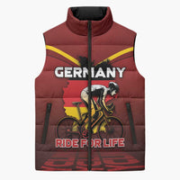 Personalized Germany Cycling Sleeveless Puffer Jacket Ride For Life - Wonder Print Shop