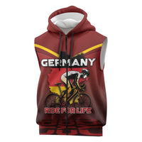 Personalized Germany Cycling Sleeveless Zip Hoodie Ride For Life - Wonder Print Shop